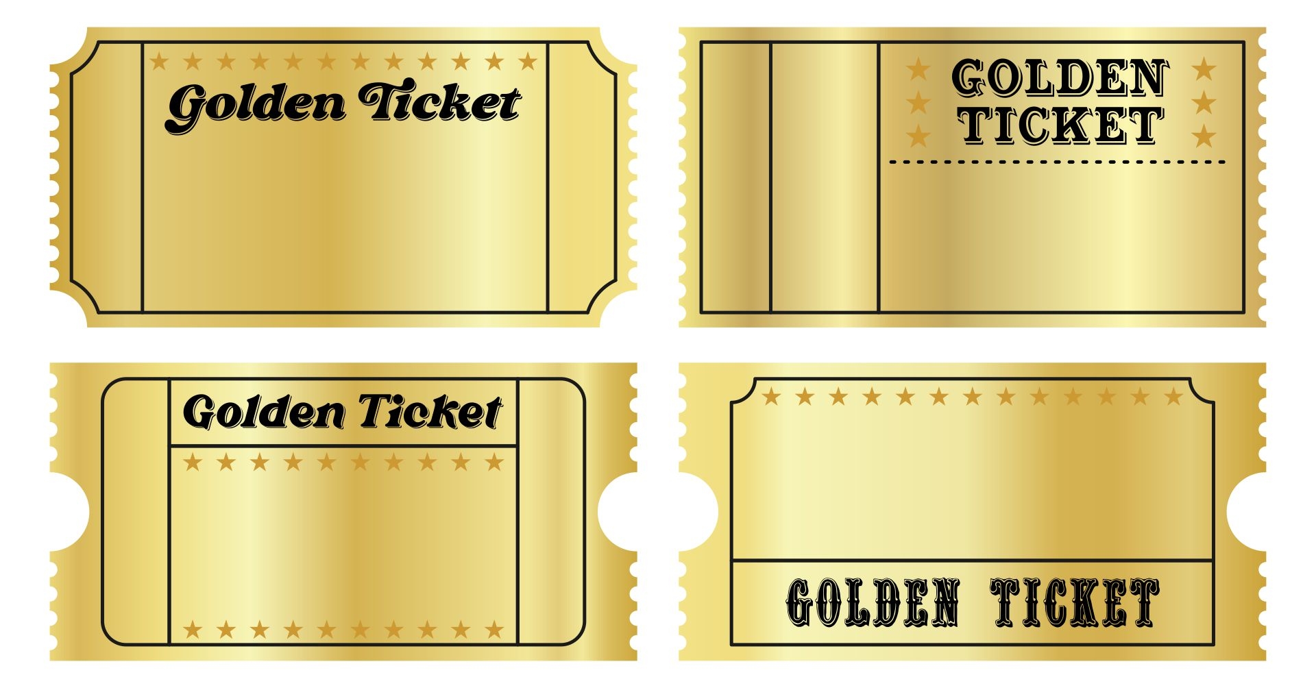Blank Printable Golden Ticket Template