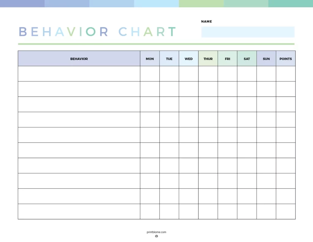 Good Behavior Chart For Kids FREE Printable Rewards Chart