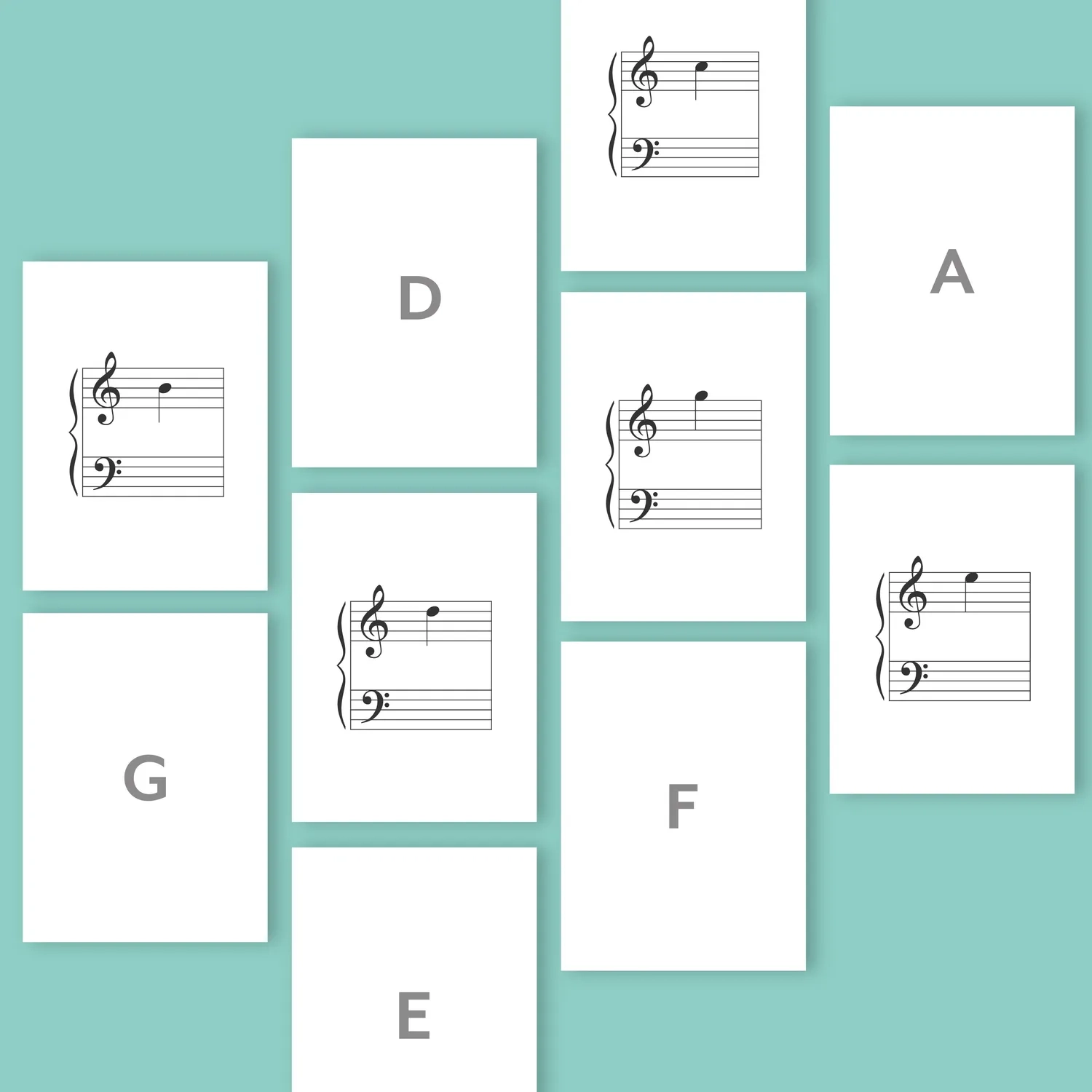 Grand Staff Flashcards Free Printable PDF W Guide Notes
