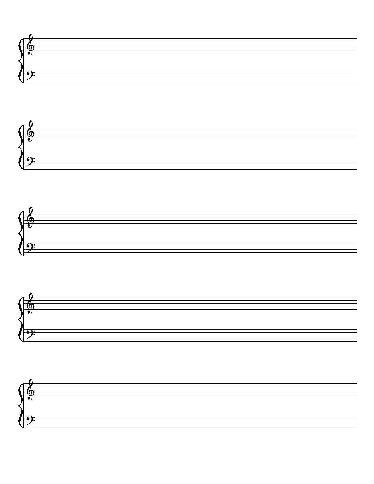 Grand Staff Printable Blank Sheet Music Music Staff Paper 