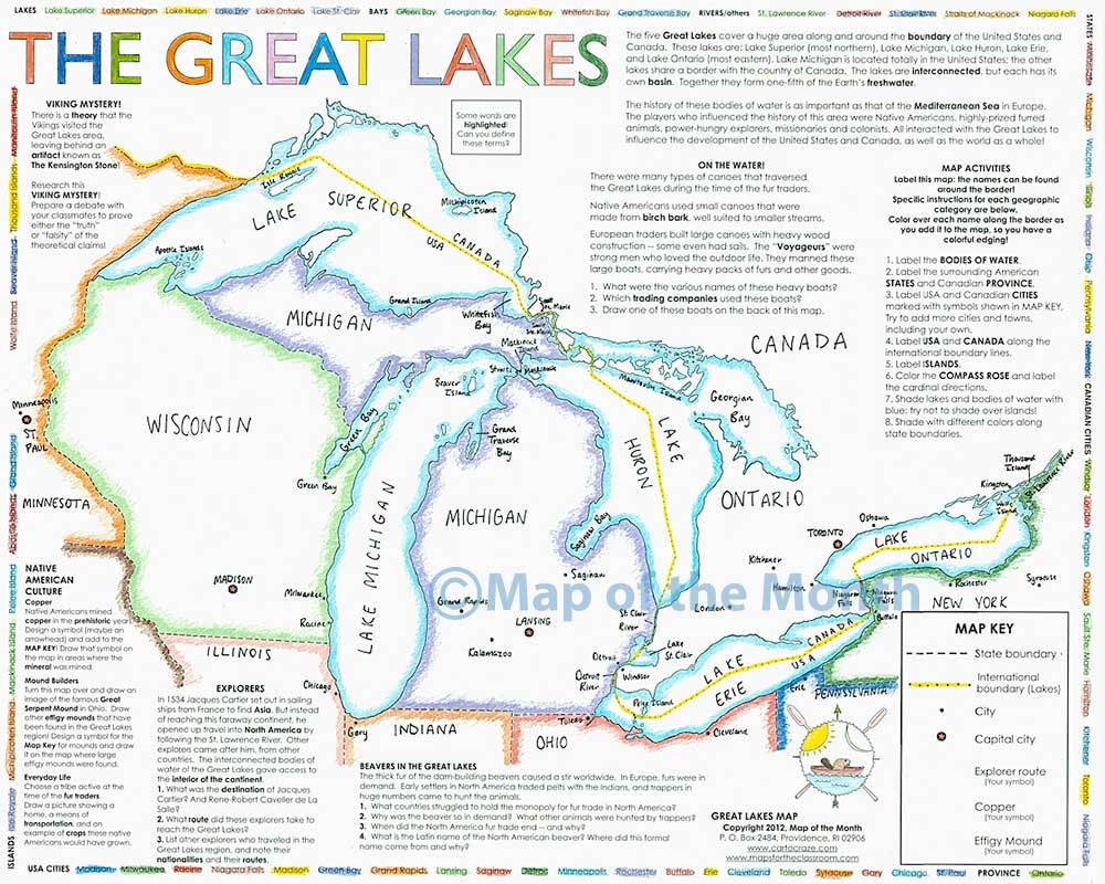 Blank Great Lakes Printable Map