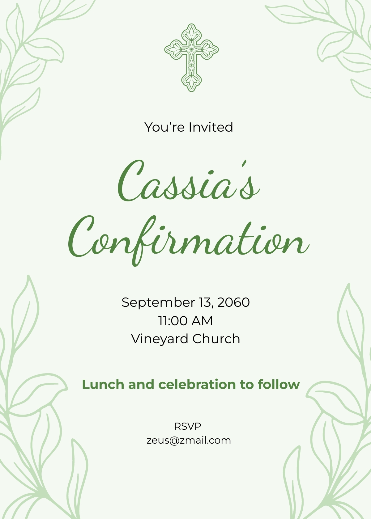 Green Confirmation Invitation In Illustrator PSD Word Publisher 