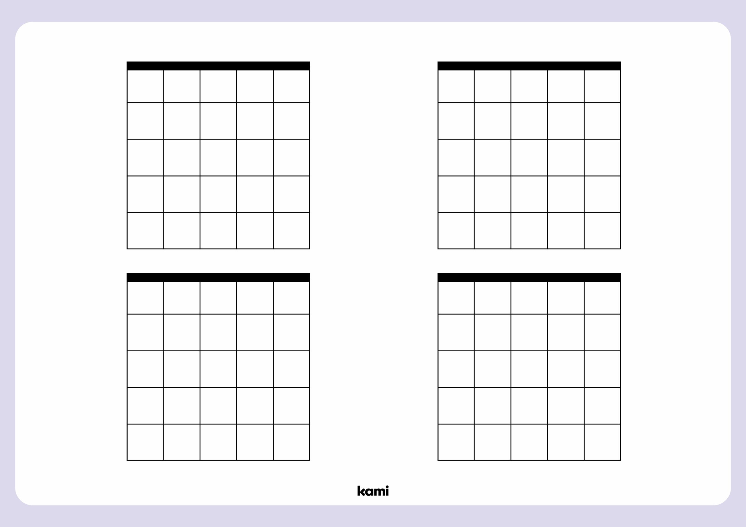 Guitar Chord Sheet Landscape Purple For Teachers Perfect For 