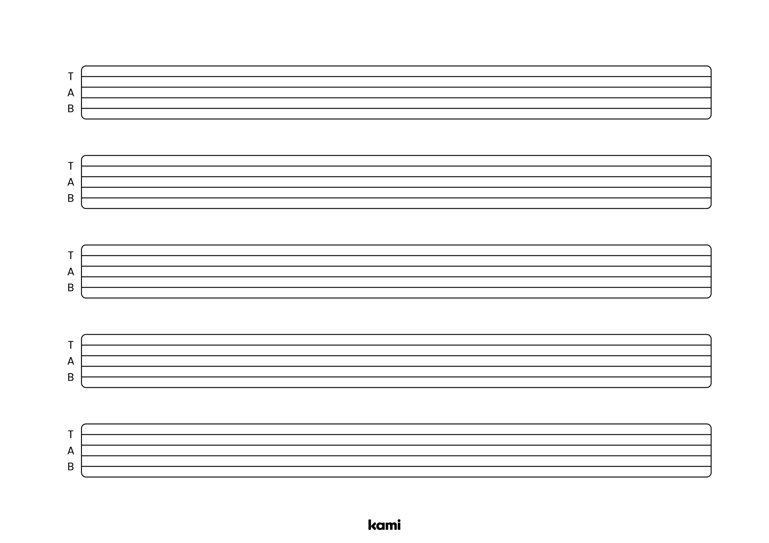 Printable Blank Tablature Guitar