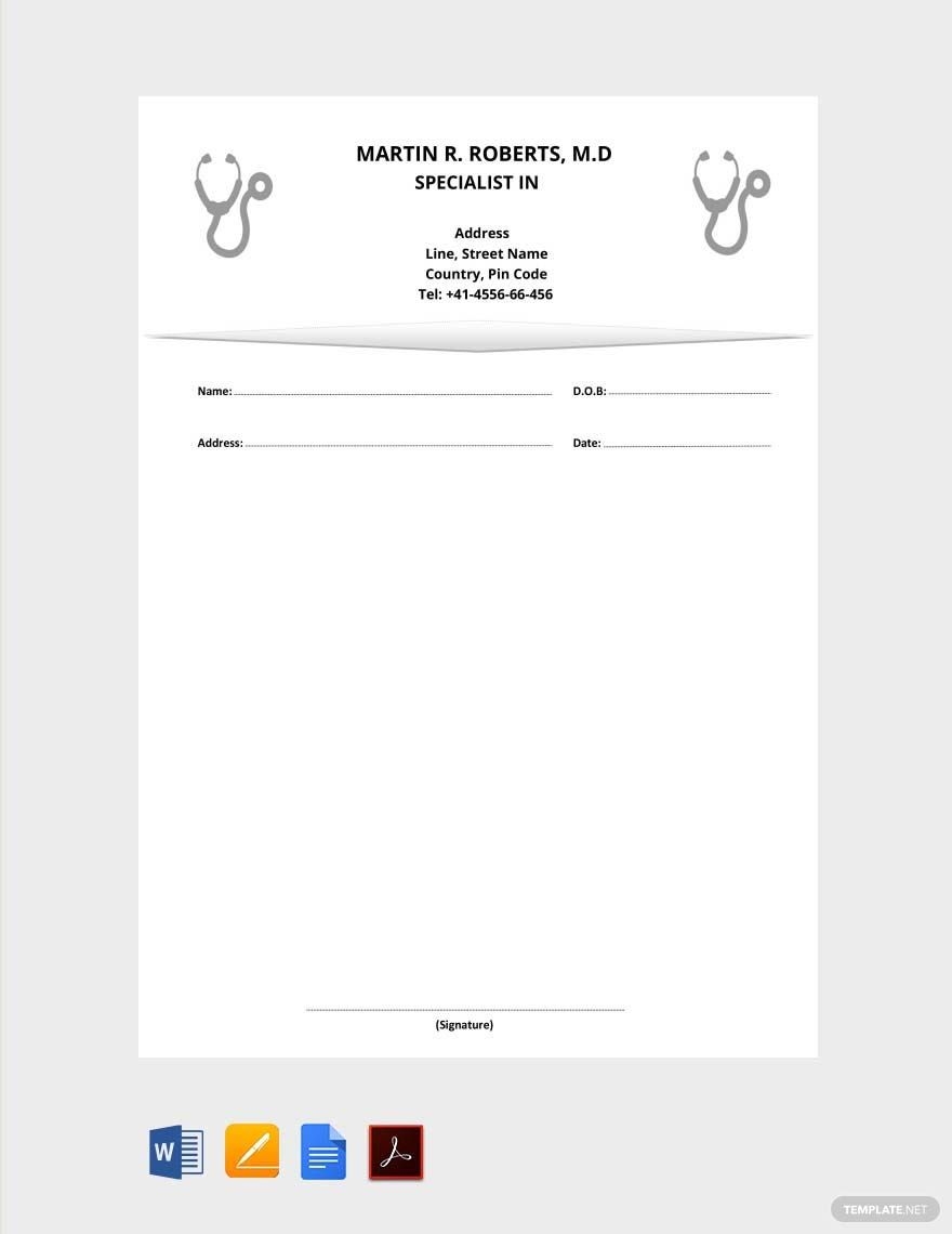 Gynecologist Doctor s Prescription Template In Word Pages PDF 