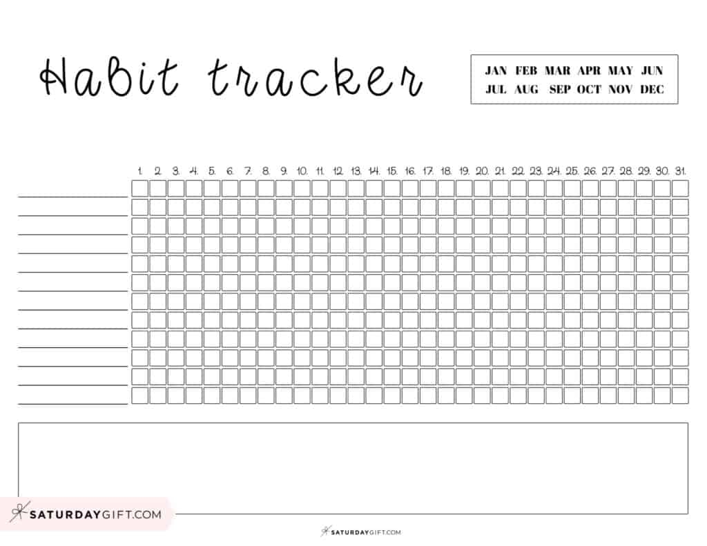 Blank Habit Tracker Printable