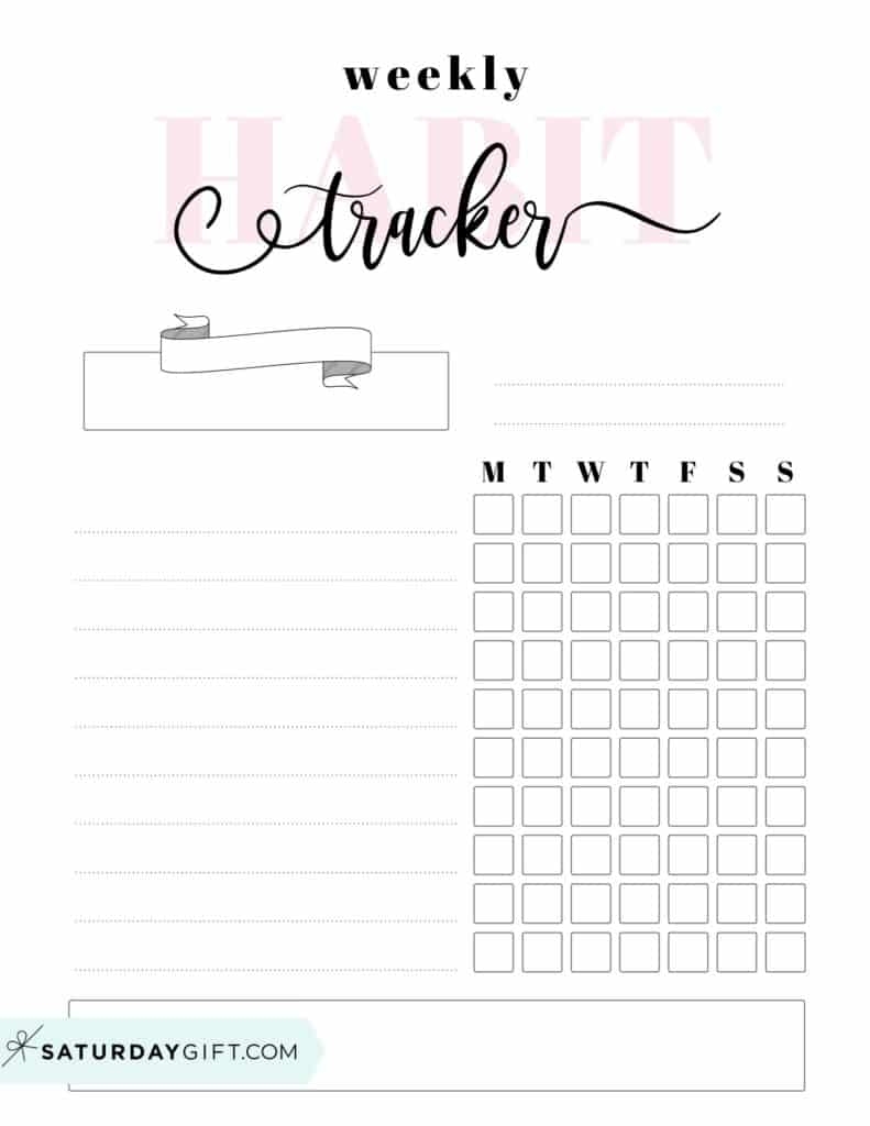 Blank Pink Printable Tracker