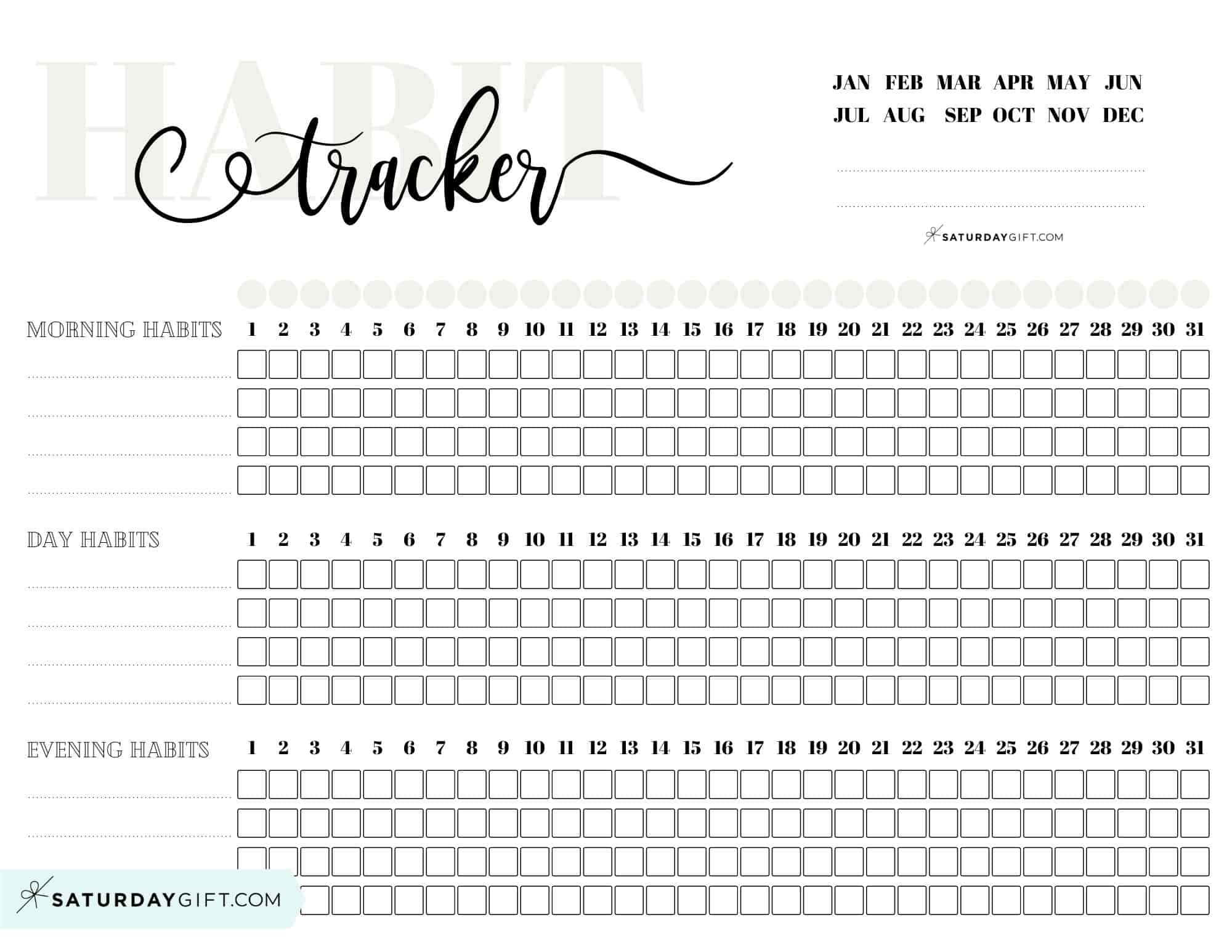 2b Mindset Tracker Printable Blank