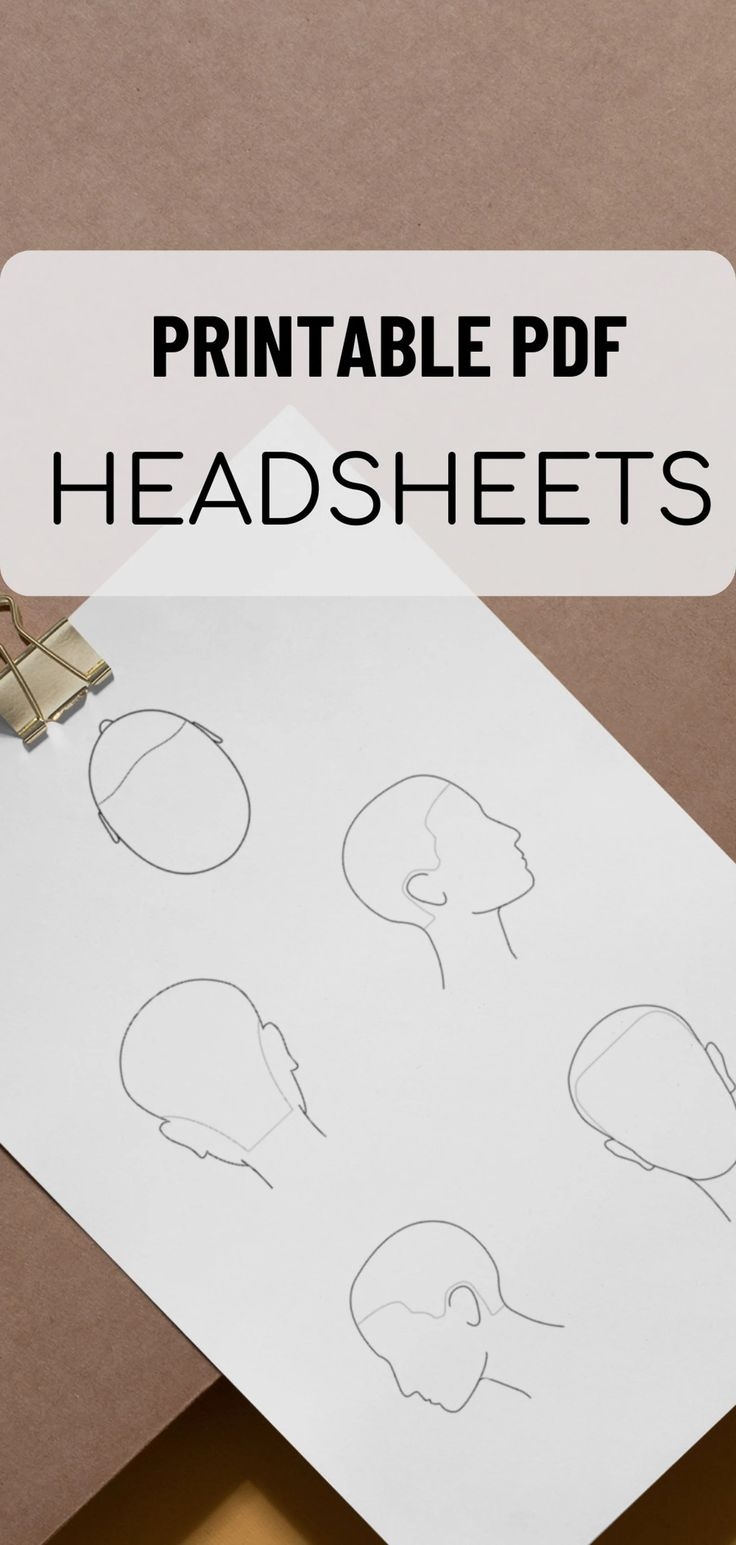 Haircutting Head Sheet Hairstylist Head Sheet Printable Blank 
