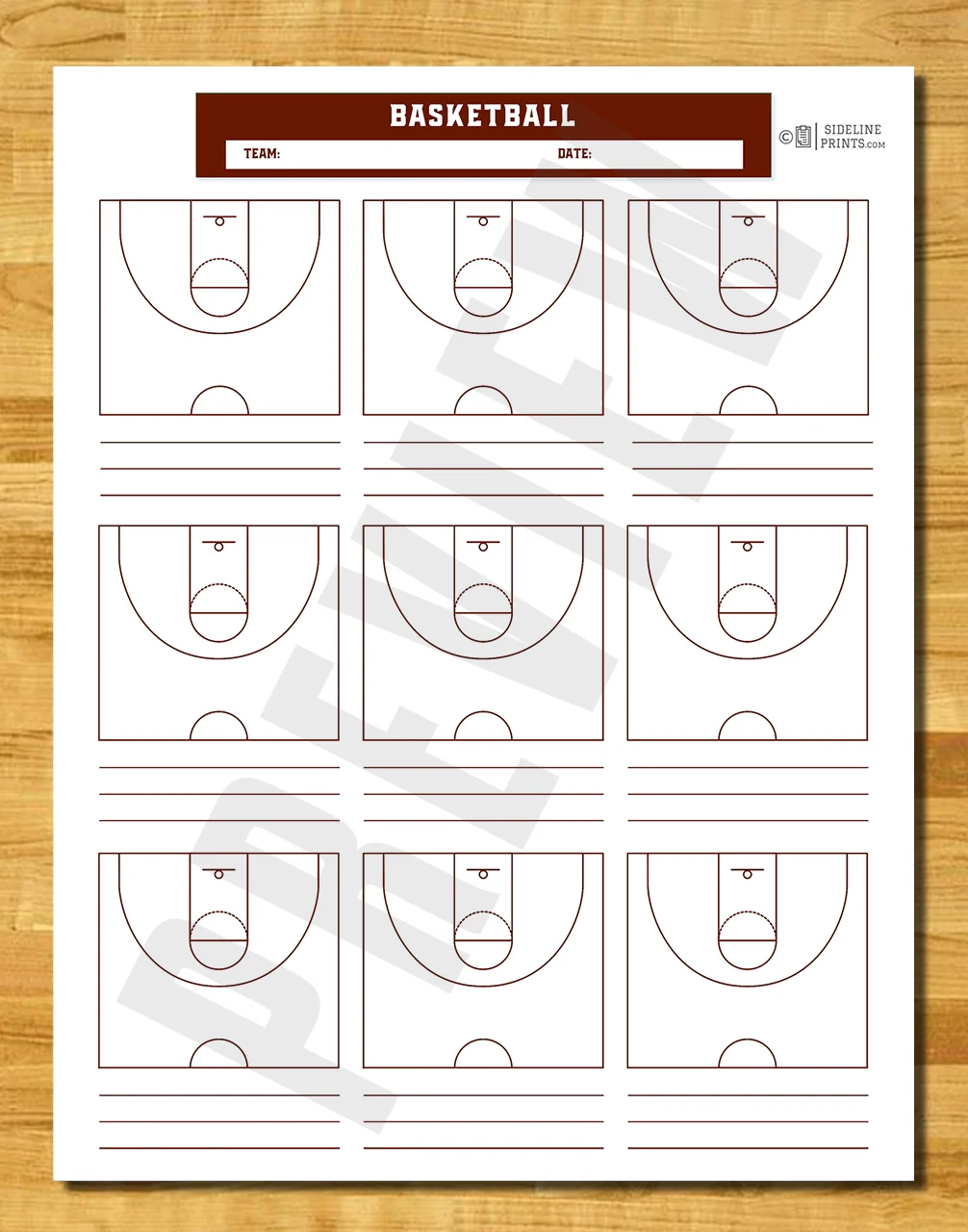 Printable Basketball Blank Plays