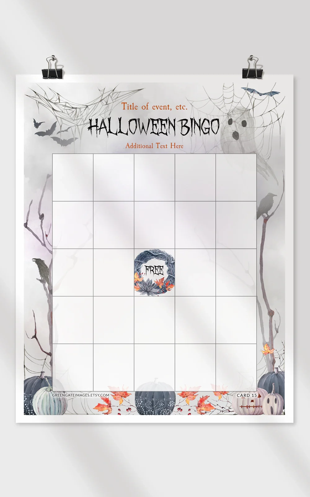 Blank Halloween Bingo Printable