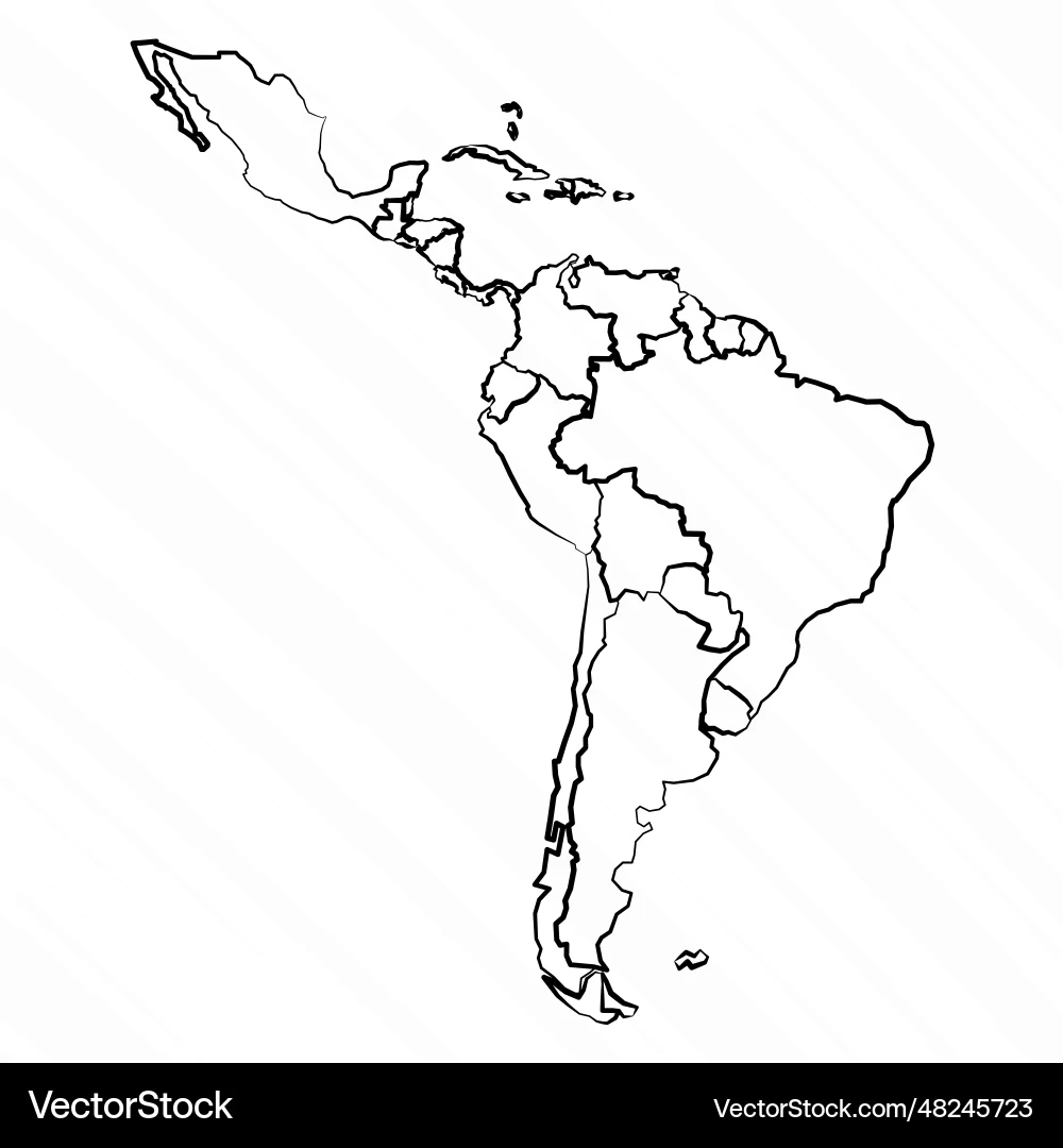 Latin American Printable Blank Map