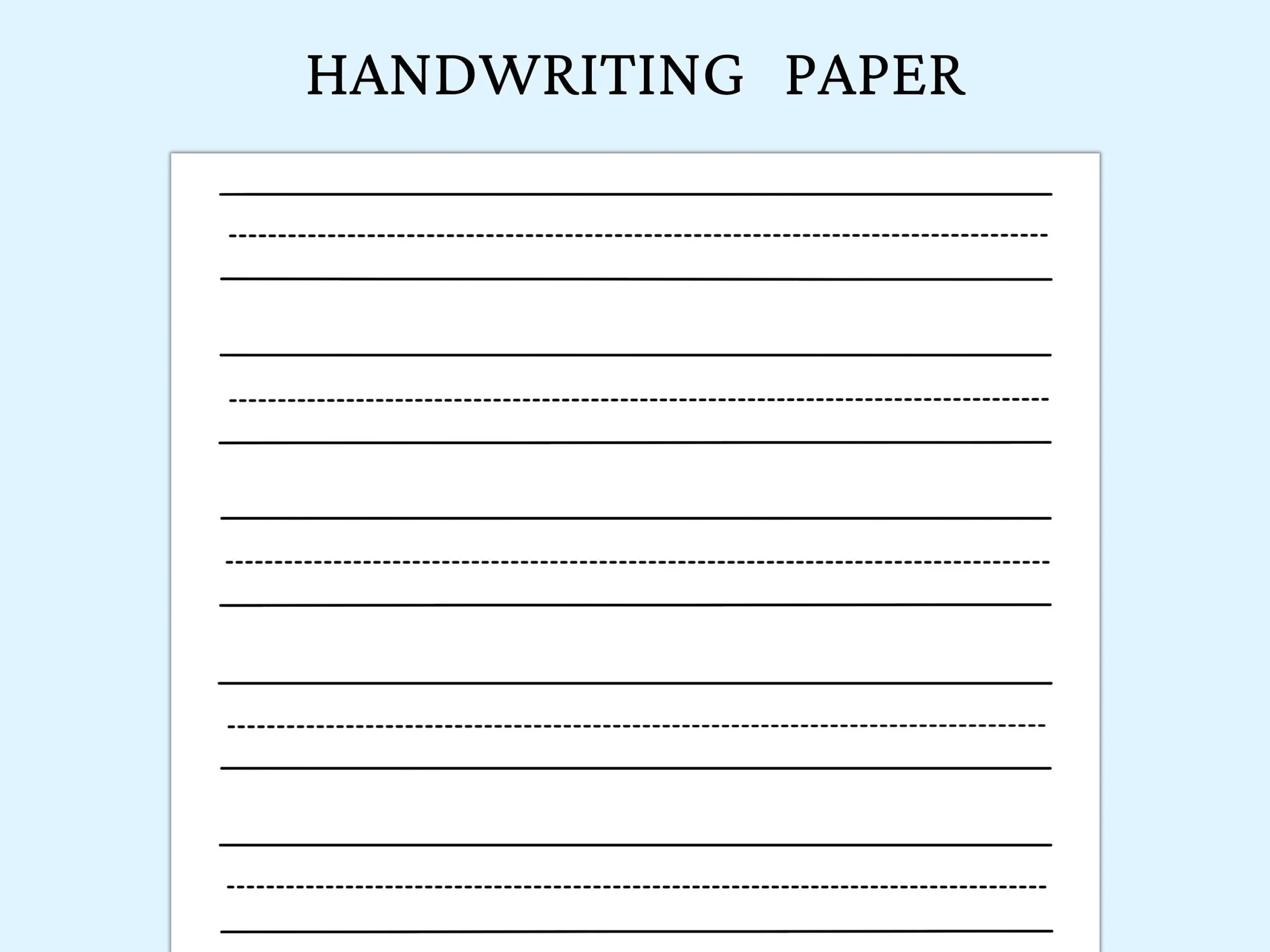 Handwriting Practice Paper Printable Kids Writing Sheet 