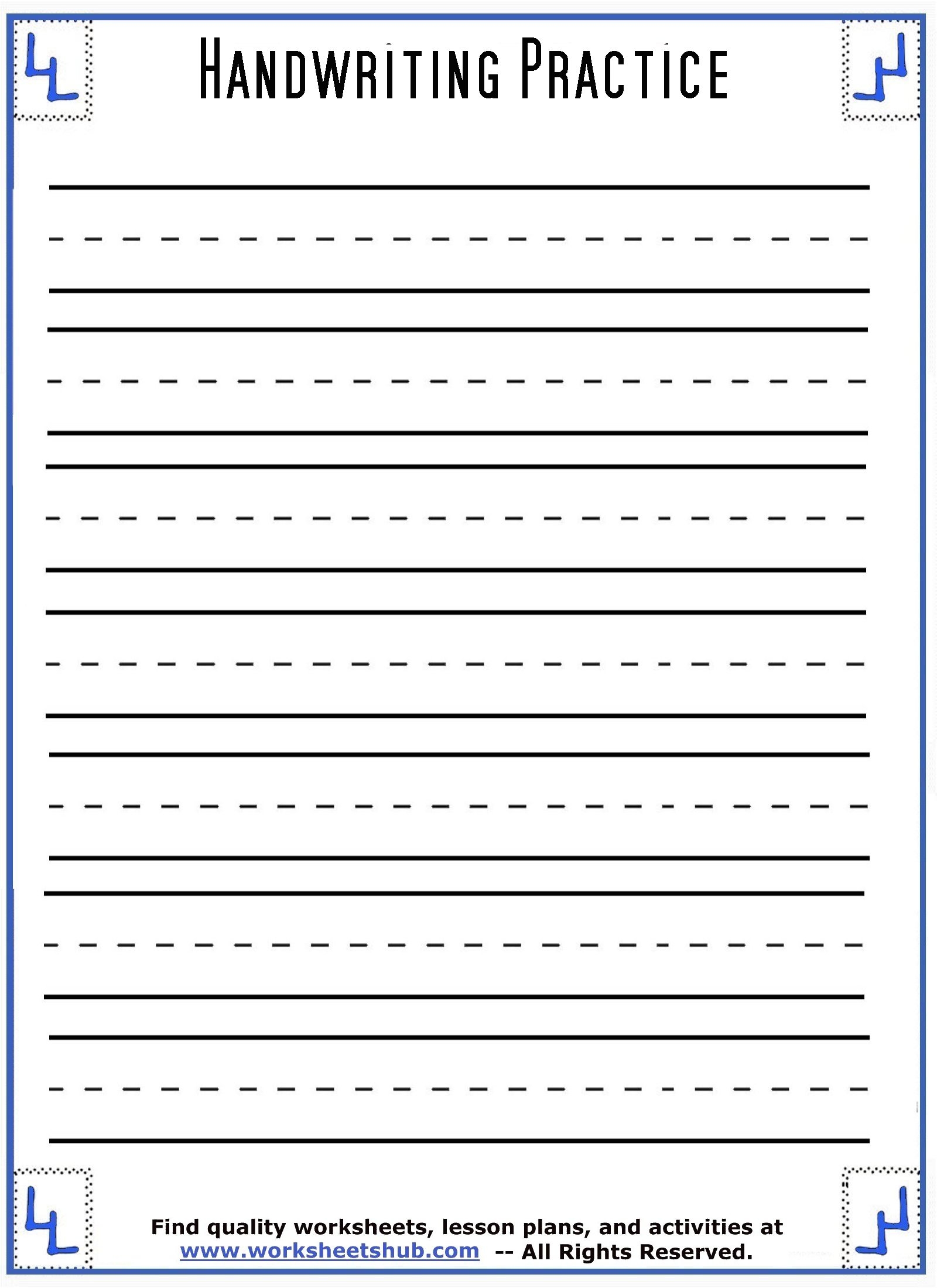 Blank Penmanship Paper Printable