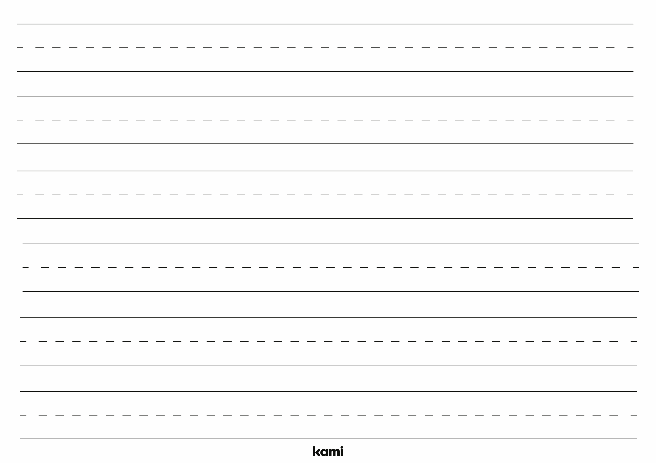 Handwriting Template Dashed Lines Landscape For Teachers 