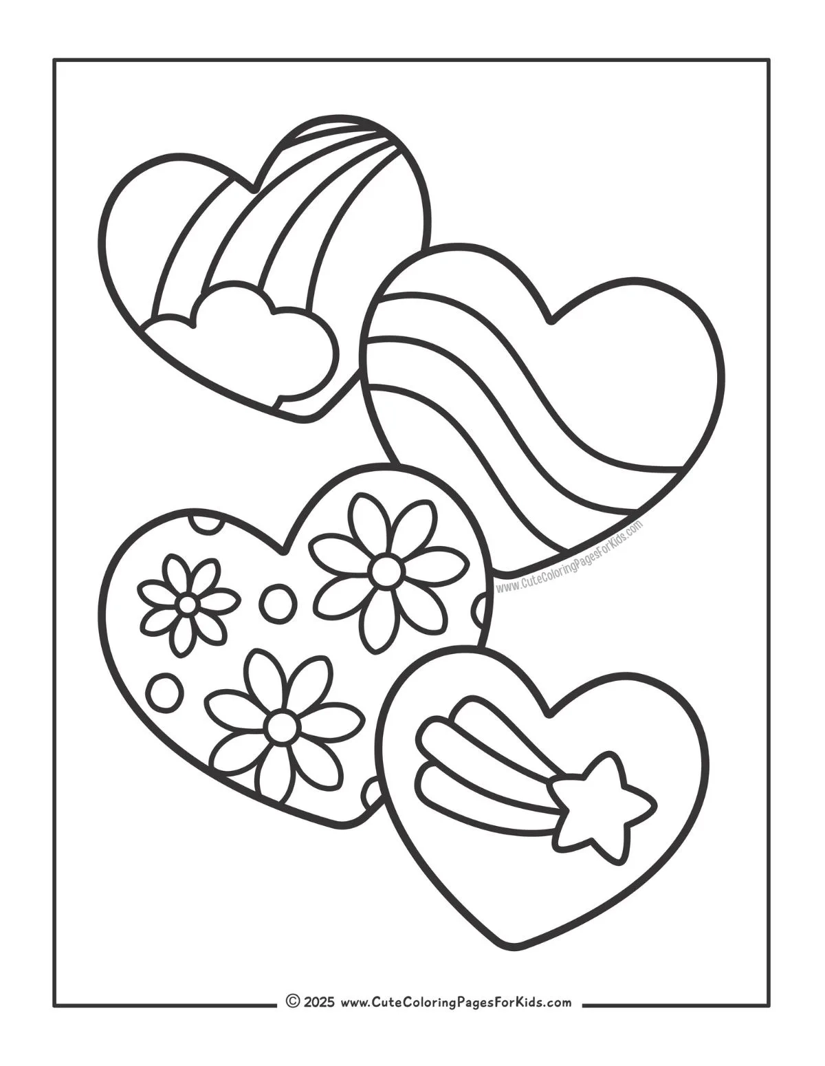 Printable Blank Hearts To Color