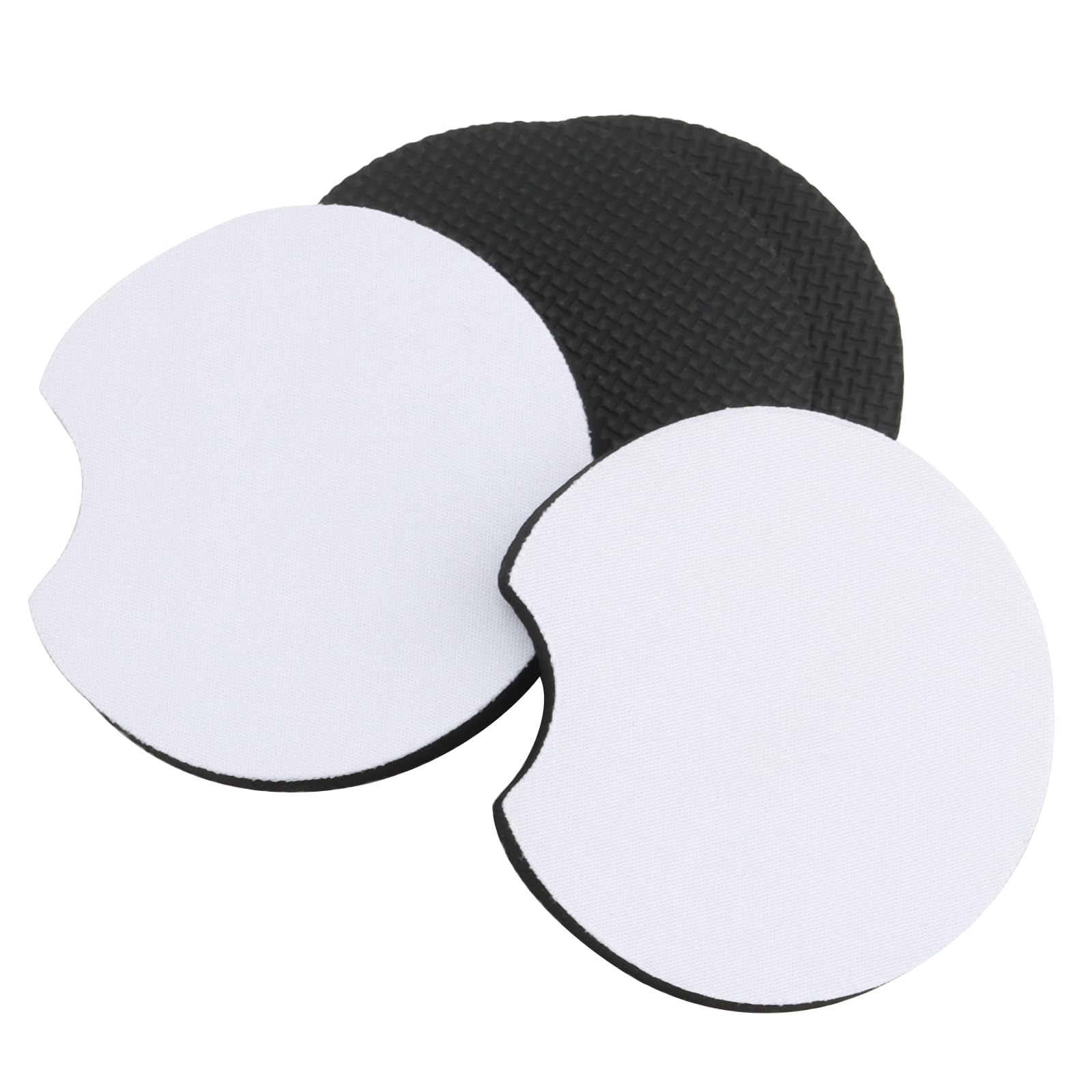 HEIHAK 100 Pieces 3 1 Inch Sublimation Coasters Blank Round Mouth 