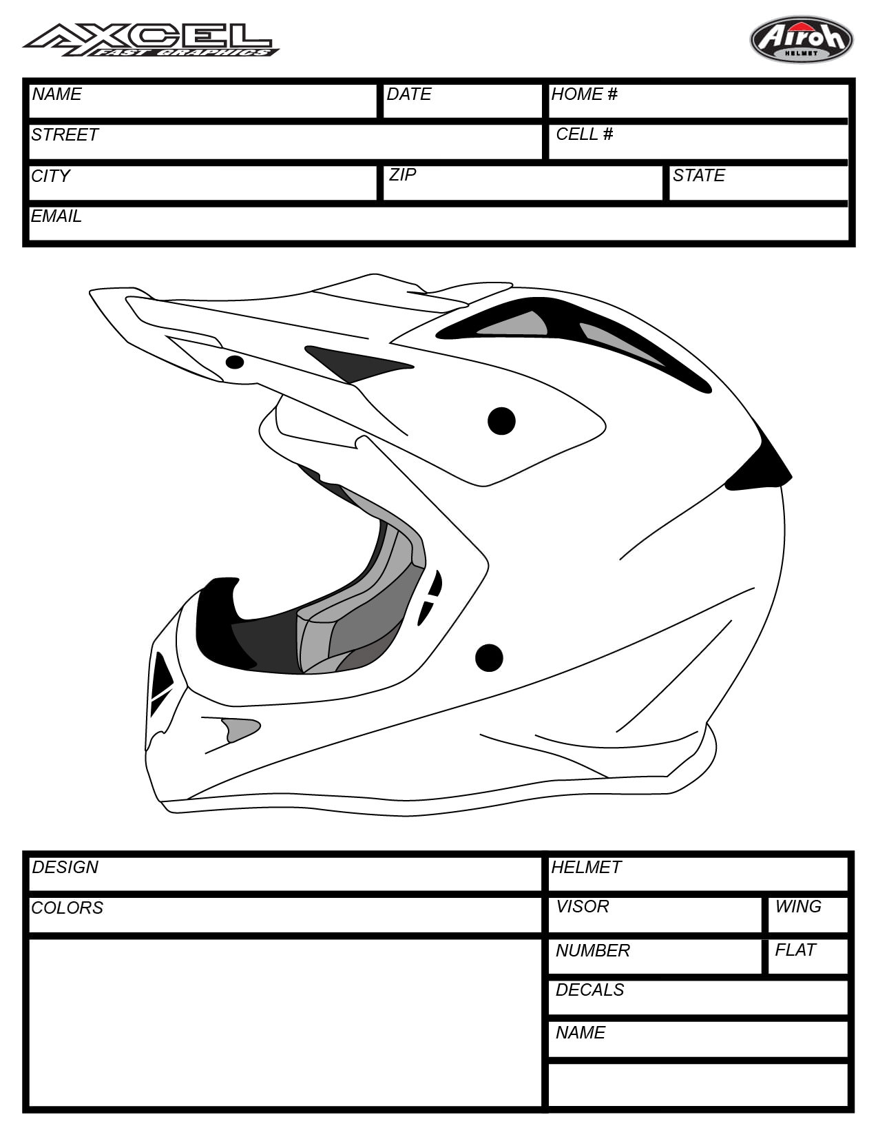 Helmet Templates Axcel Fast Graphics Custom Helmet Painting 