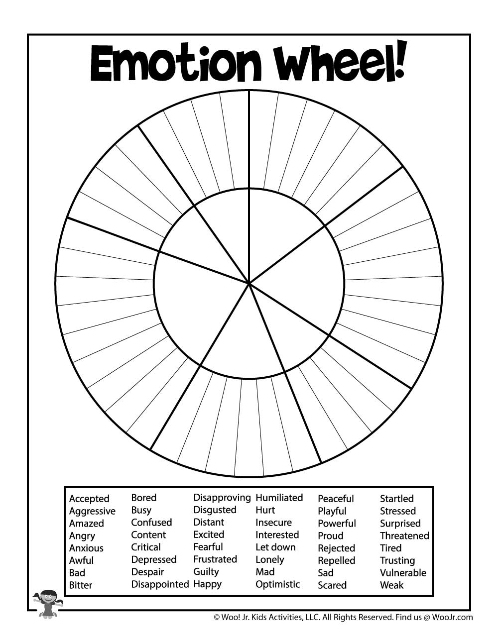 Printable Blank Emotion Wheel