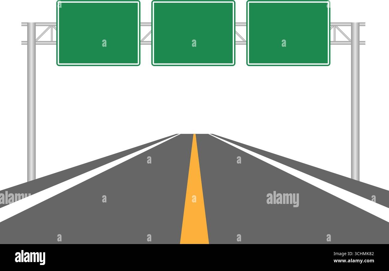 Highway With Traffic Signs Stock Vector Images Page 2 Alamy