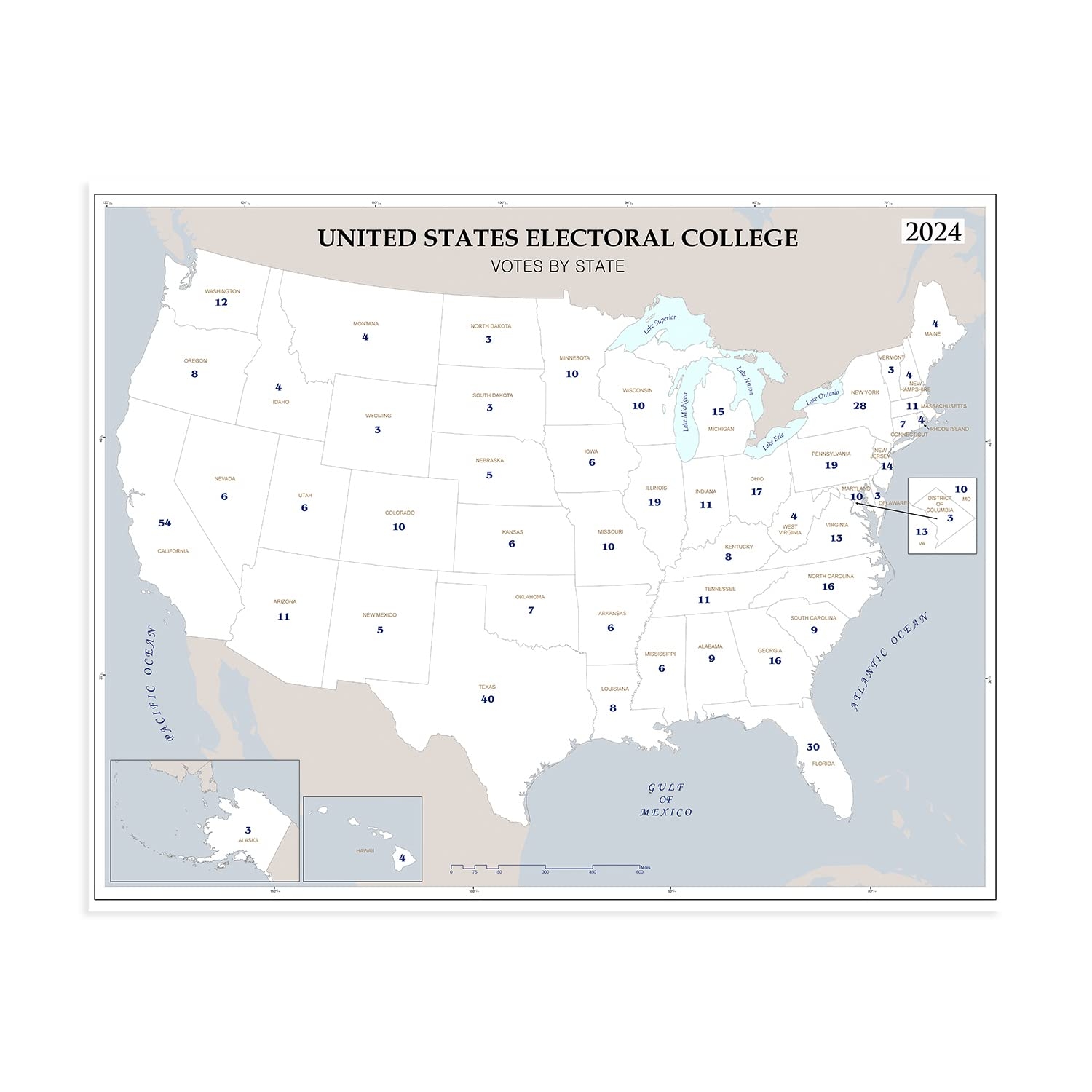 HISTORIX 2024 Updated United States Electoral College Votes By 
