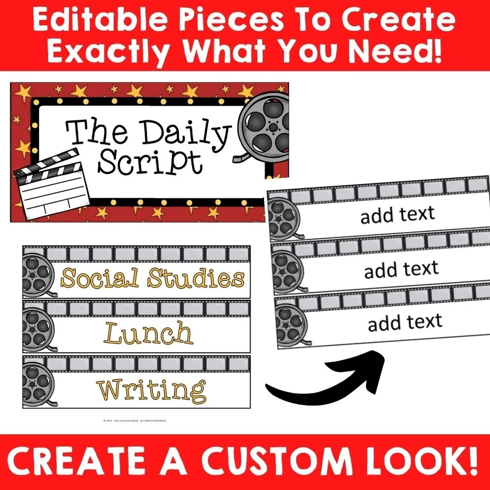 Hollywood Themed Blank Labels Printable
