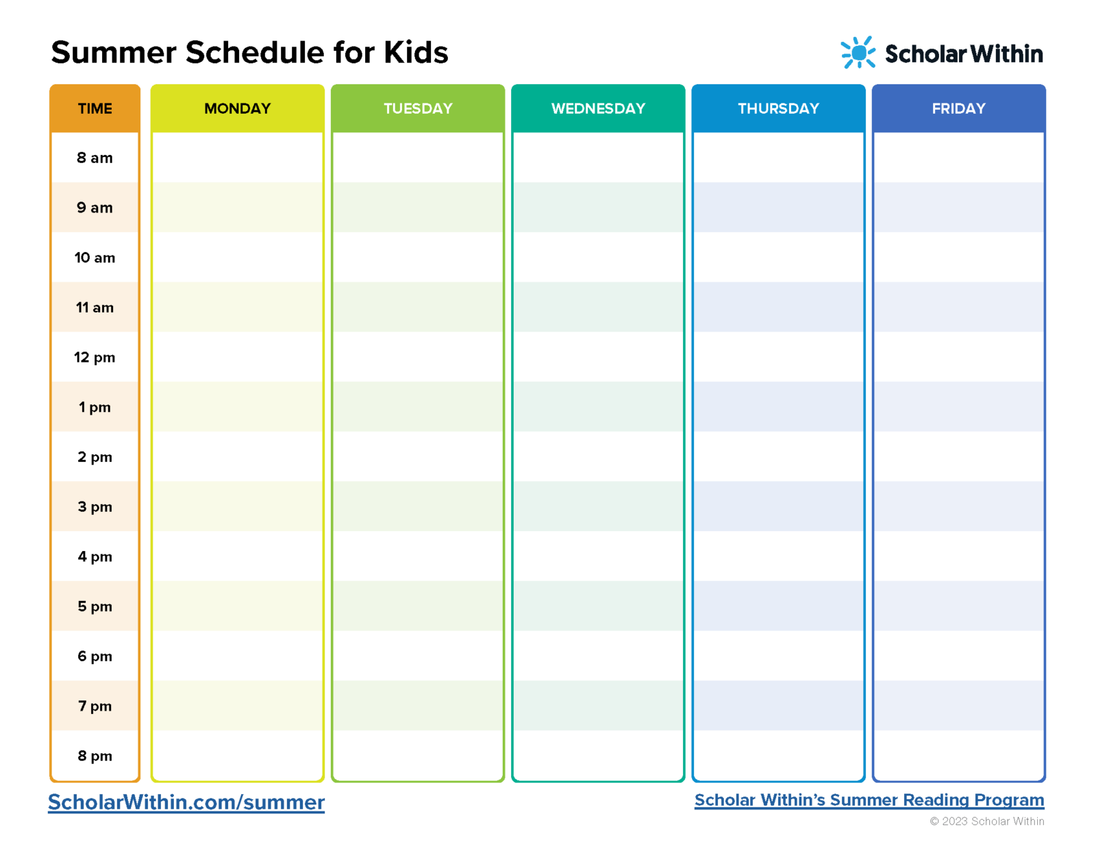 How To Create A Daily Schedule For Kids FREE Printable Scholar 