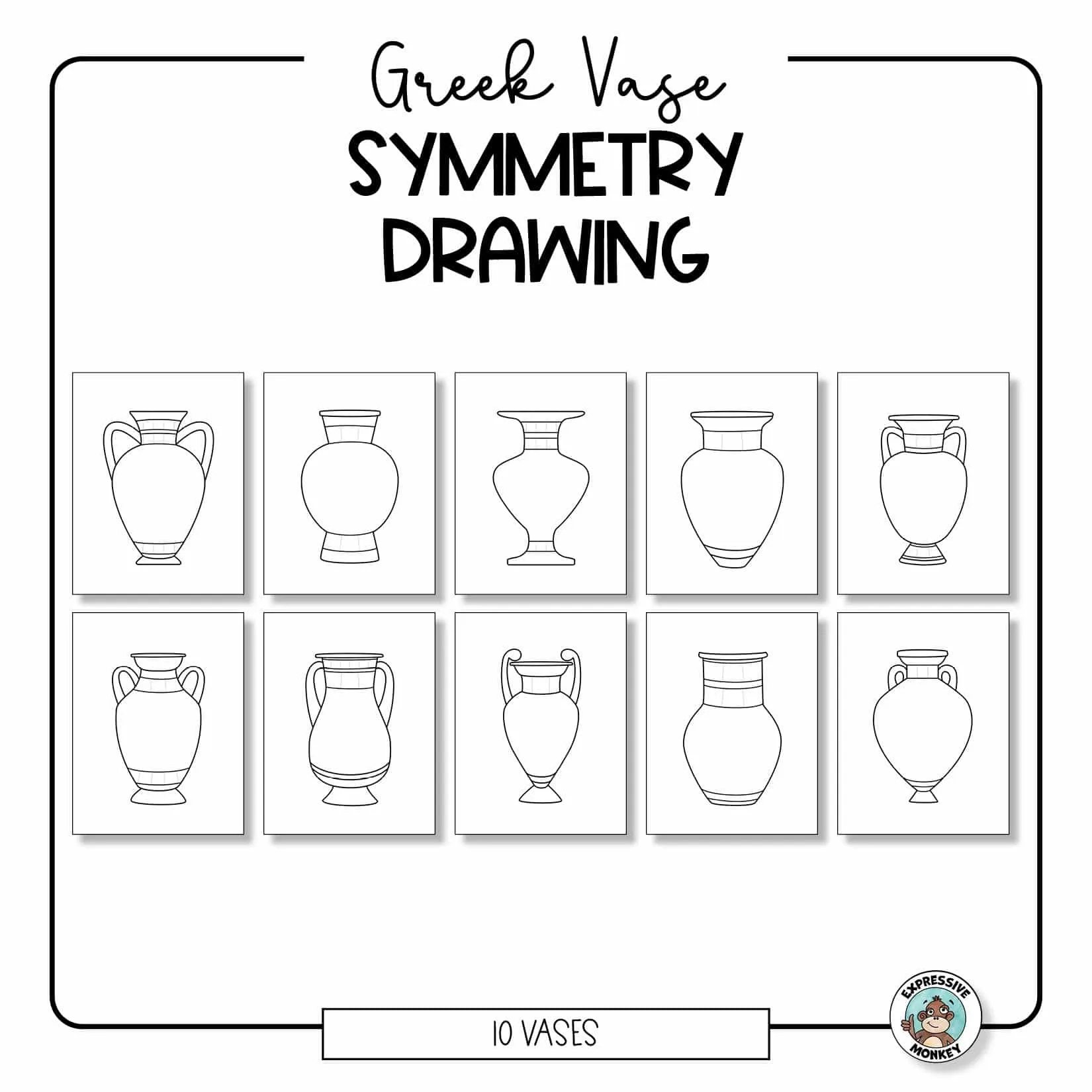 How To Draw A Symmetrical Vase With A Greek Pattern