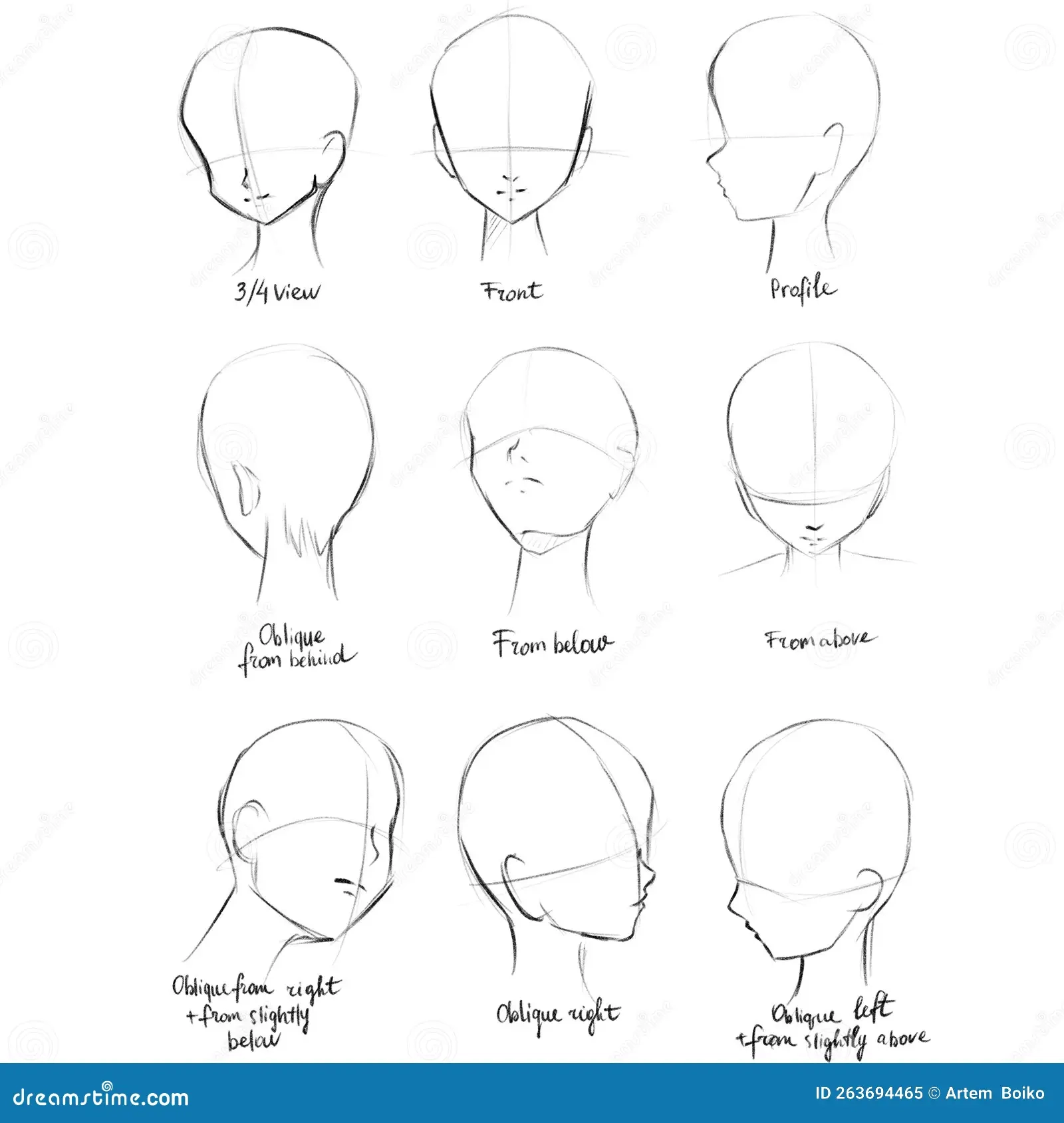 How To Draw An Anime Head Stock Illustration Illustration Of 
