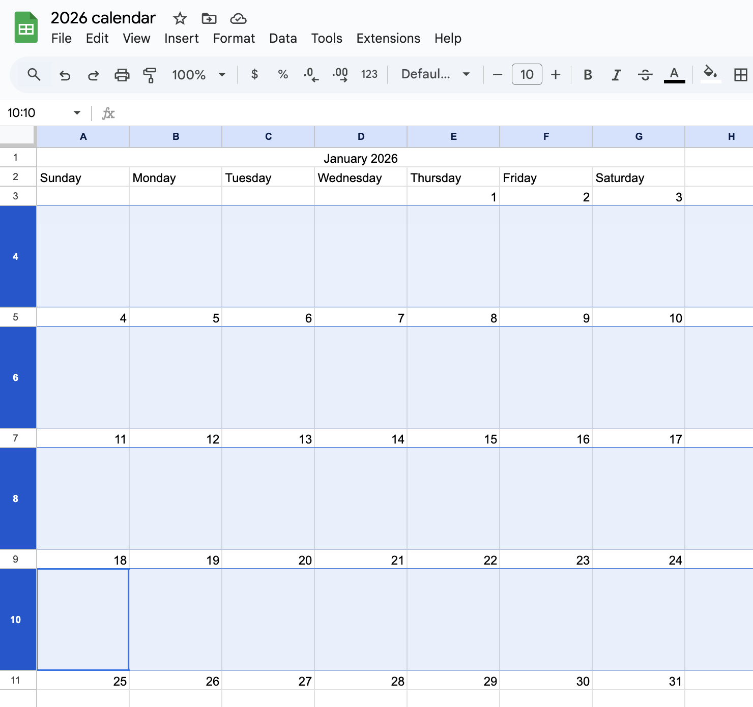 How To Make A Calendar In Google Sheets Template 