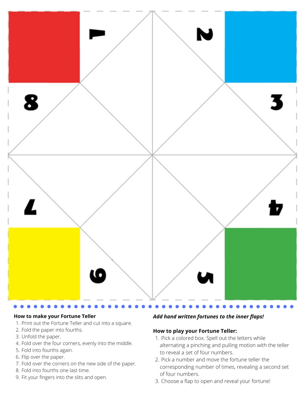 How To Make A Paper Fortune Teller Cootie Catcher 17 Fun 
