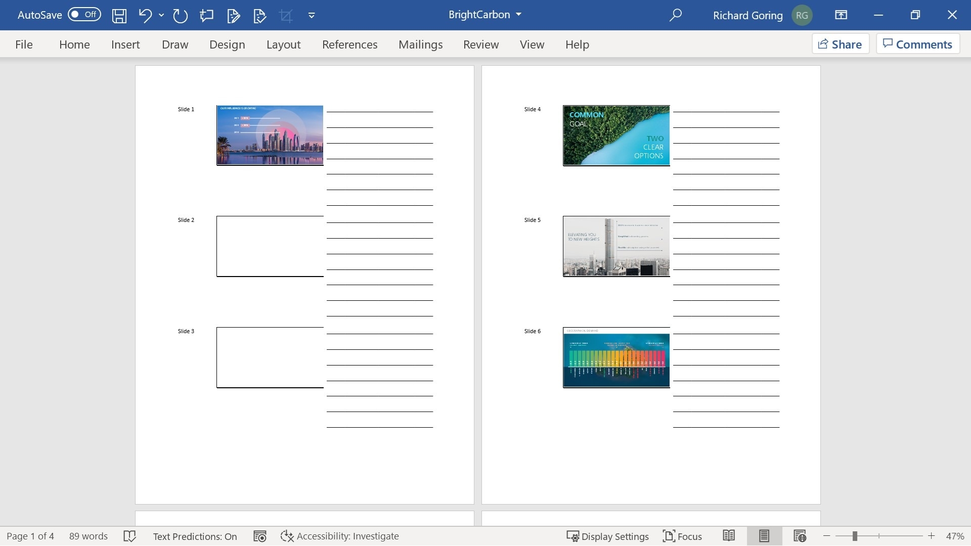 Blank 2 Slide Printable Template