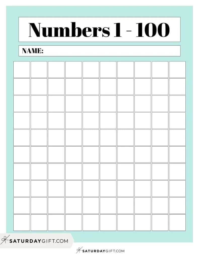 Hundreds Chart Printable 19 Free Numbers 1 To 100 Worksheets 