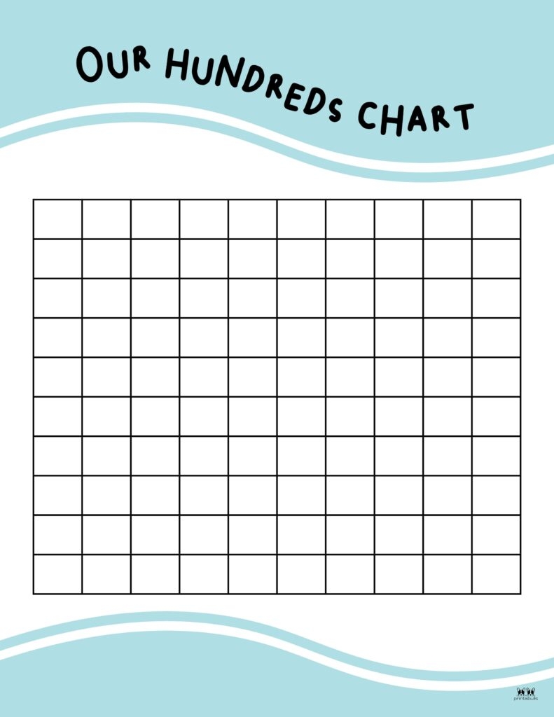 Blank 1o0 Chart Printable