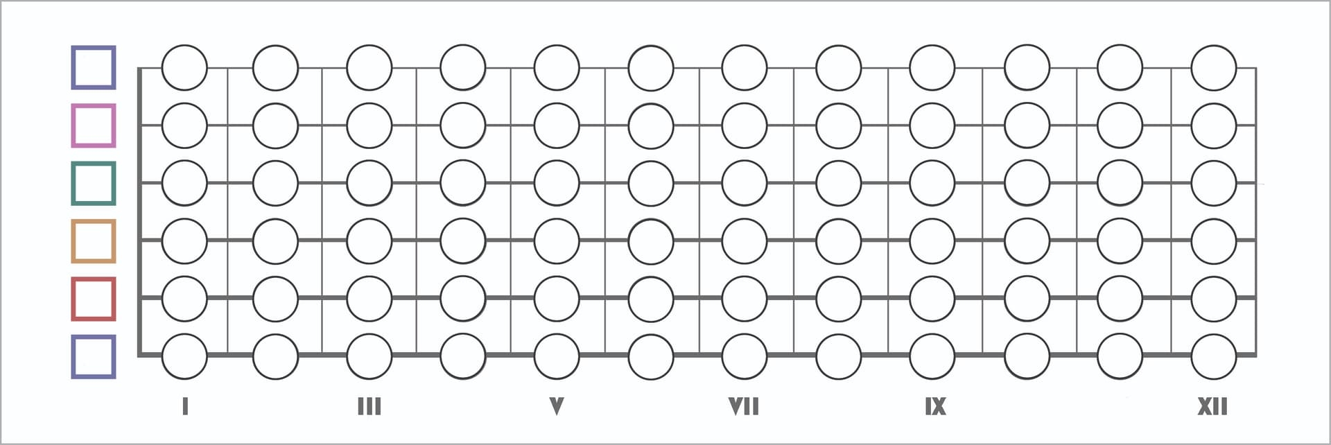 Blank Printable Guitar Freatboard