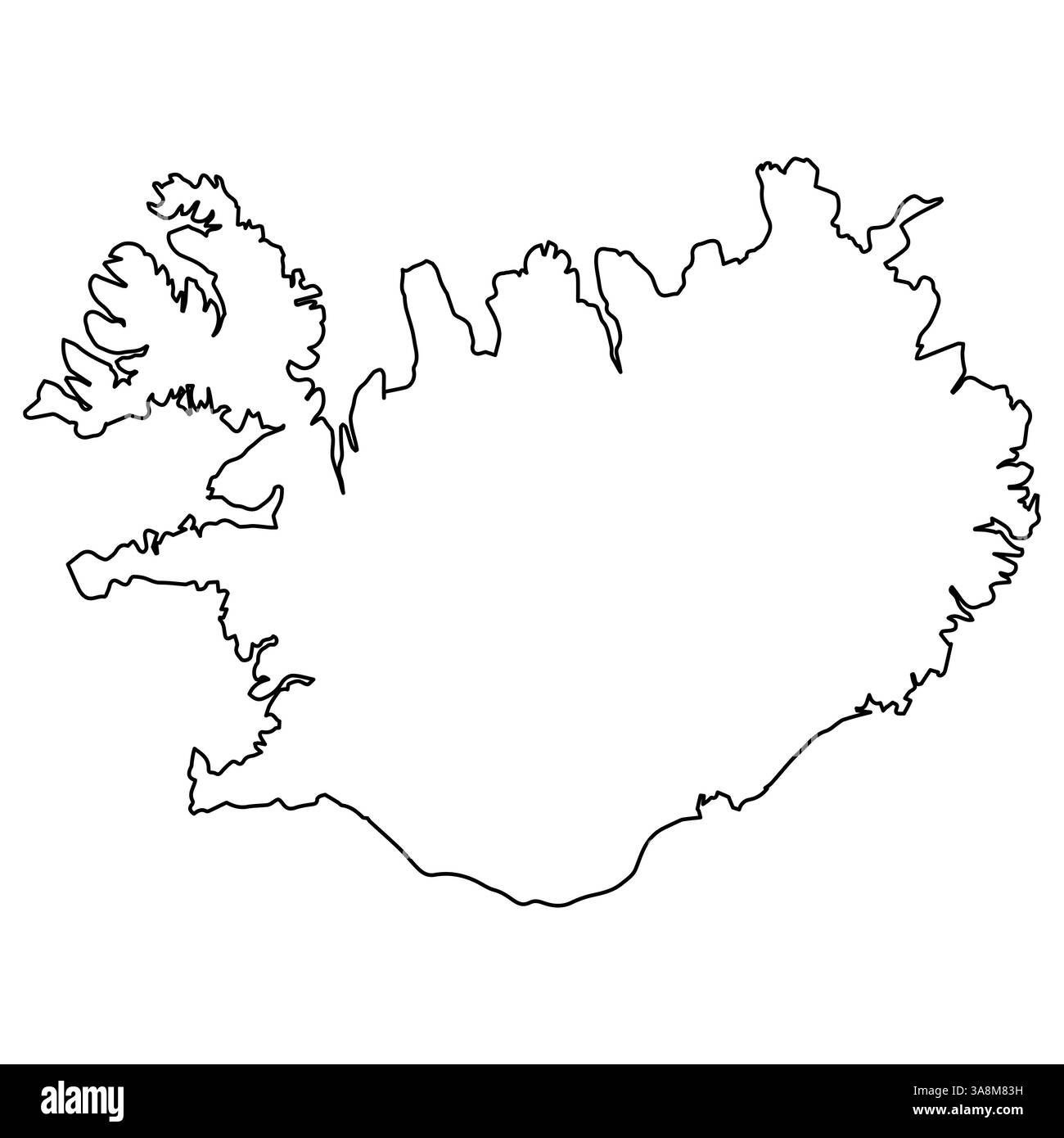 Iceland Outline Map Cut Out Stock Images amp Pictures Alamy