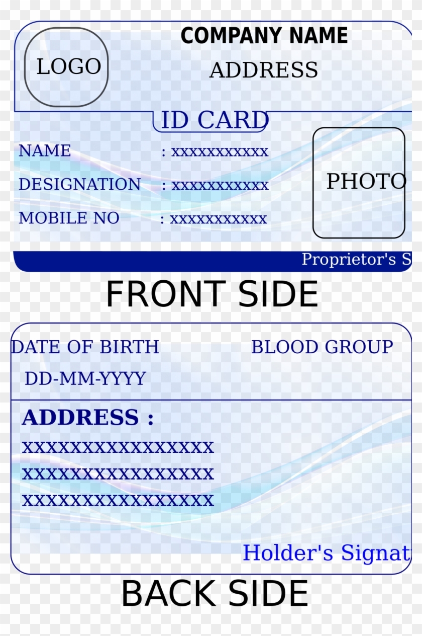 Printable Blank Id Card Template