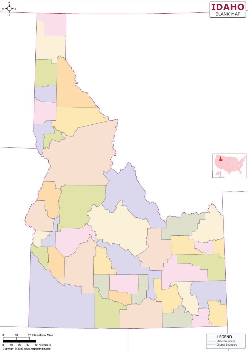 Printable Blank Idaho Outline