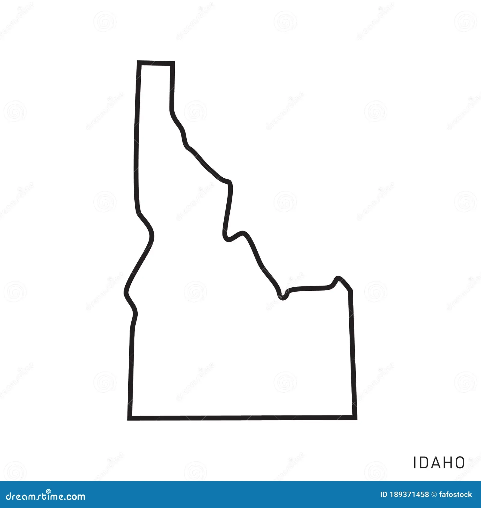 Idaho Map Outline Vector Design Template Editable Stroke Stock 