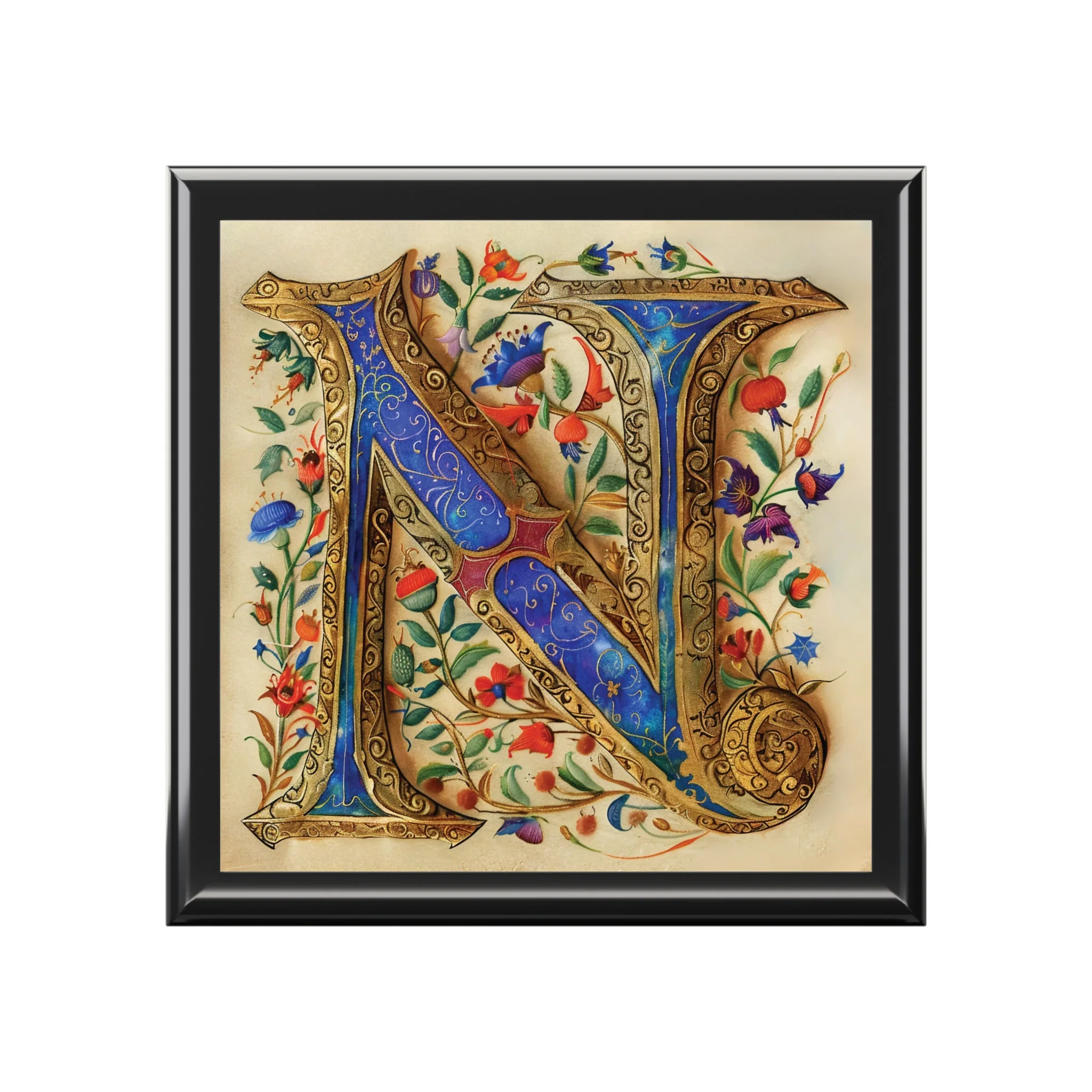 Illuminated Letter N Etsy