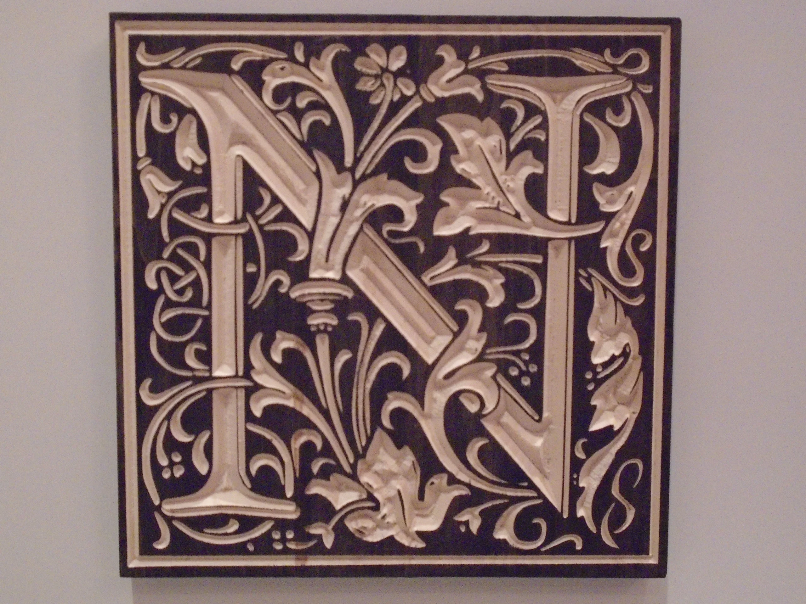 Illuminated Letter N Etsy