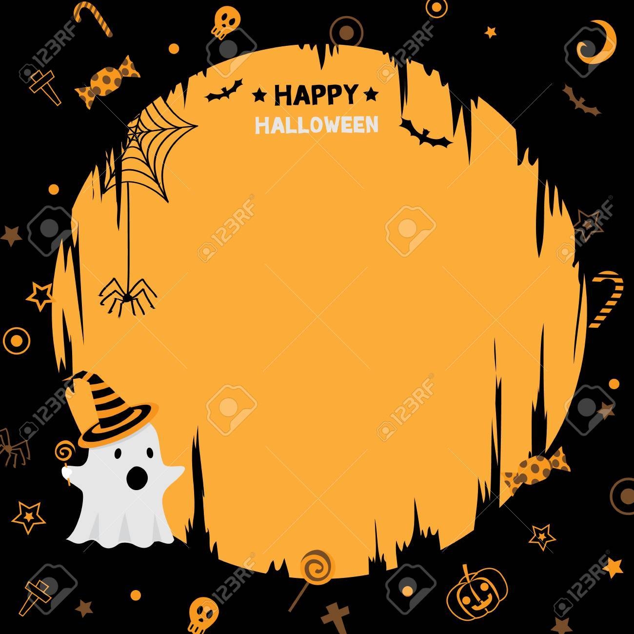Illustration Vektor Der Gl cklichen Halloween Party Vorlage Mit 