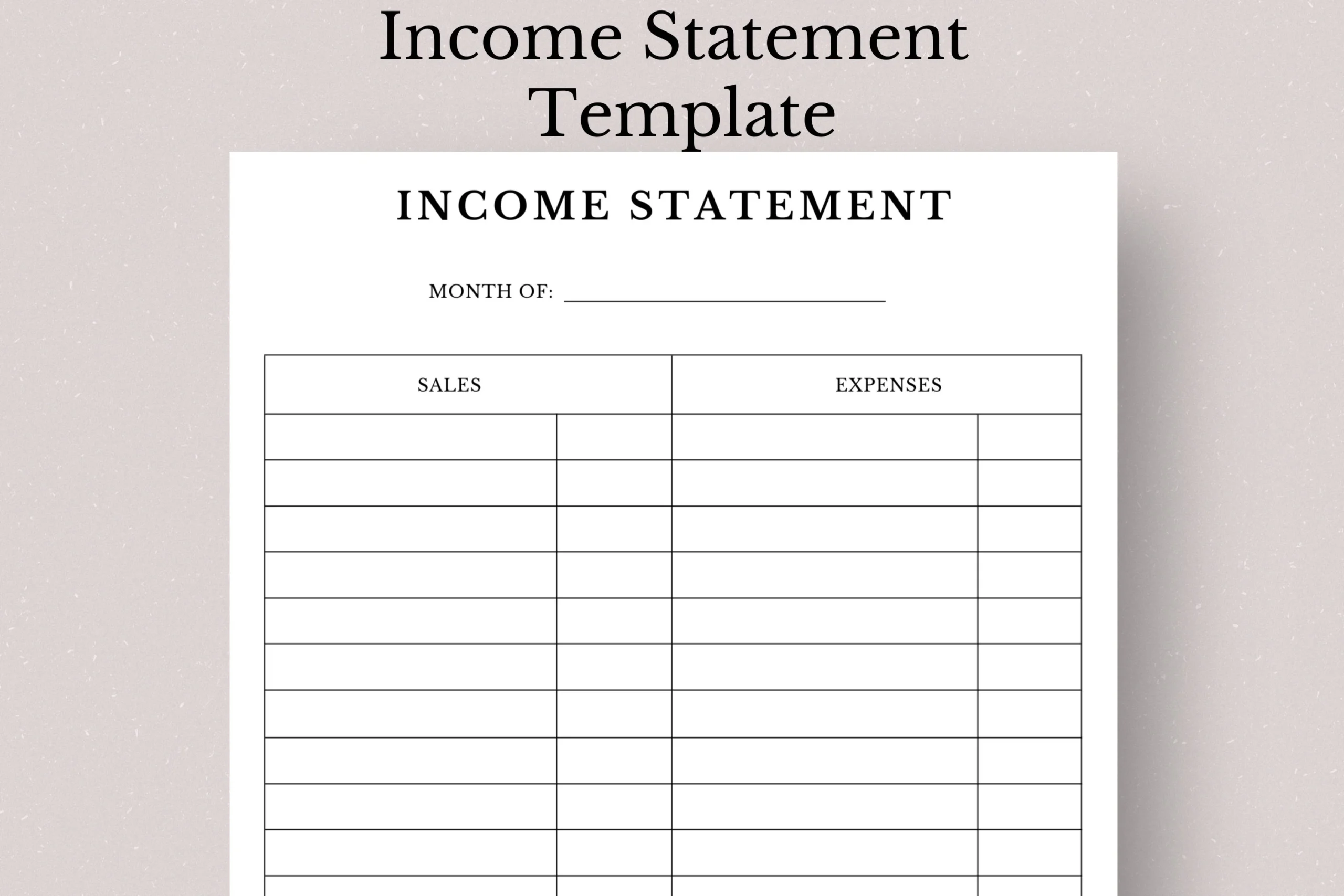 Income Statement Tracker Income Statement Tracker Zum 