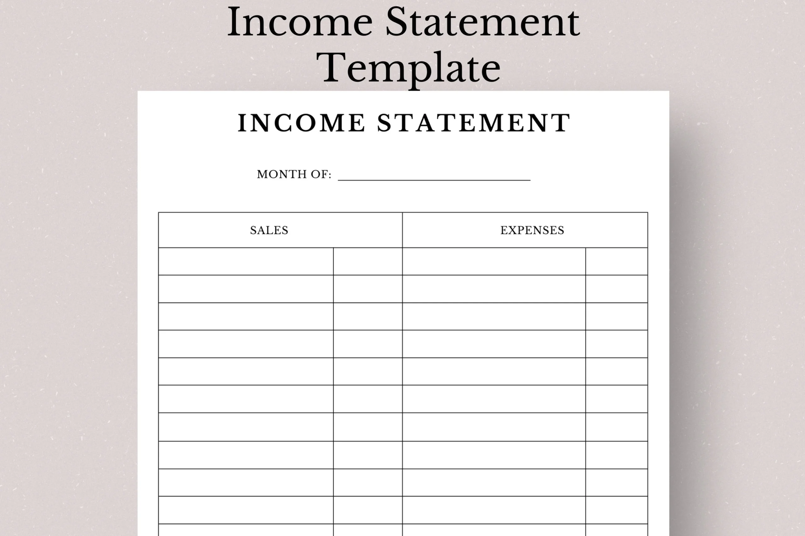 Income Statement Tracker Printable Profit amp Loss Sheet Small 