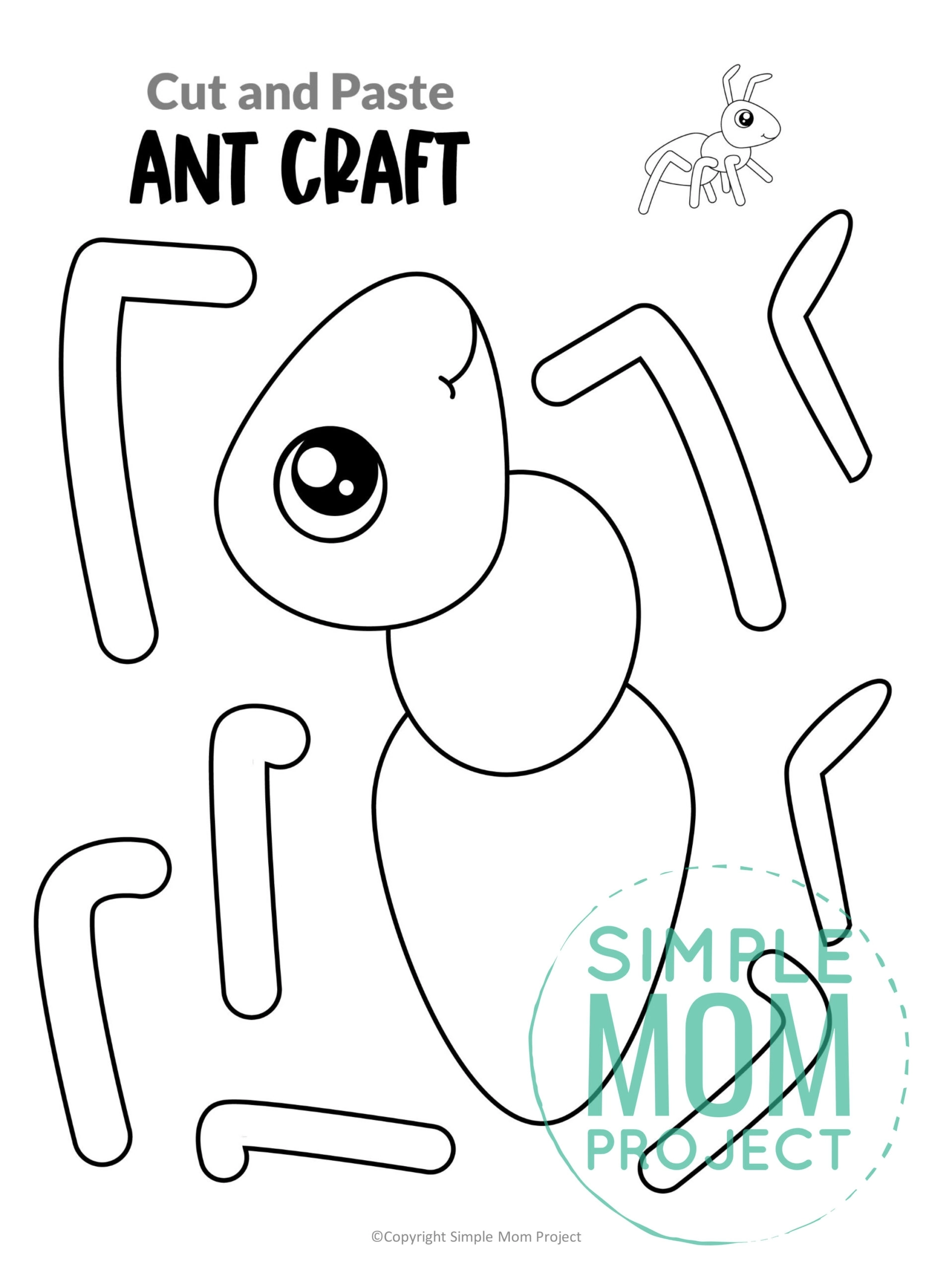 Insect amp Bug Crafts 12 Black amp White Printable Cut amp Paste 