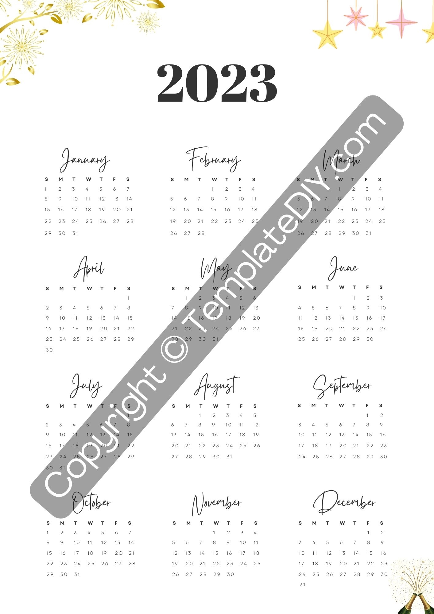 Blank Printable Persia Calendar
