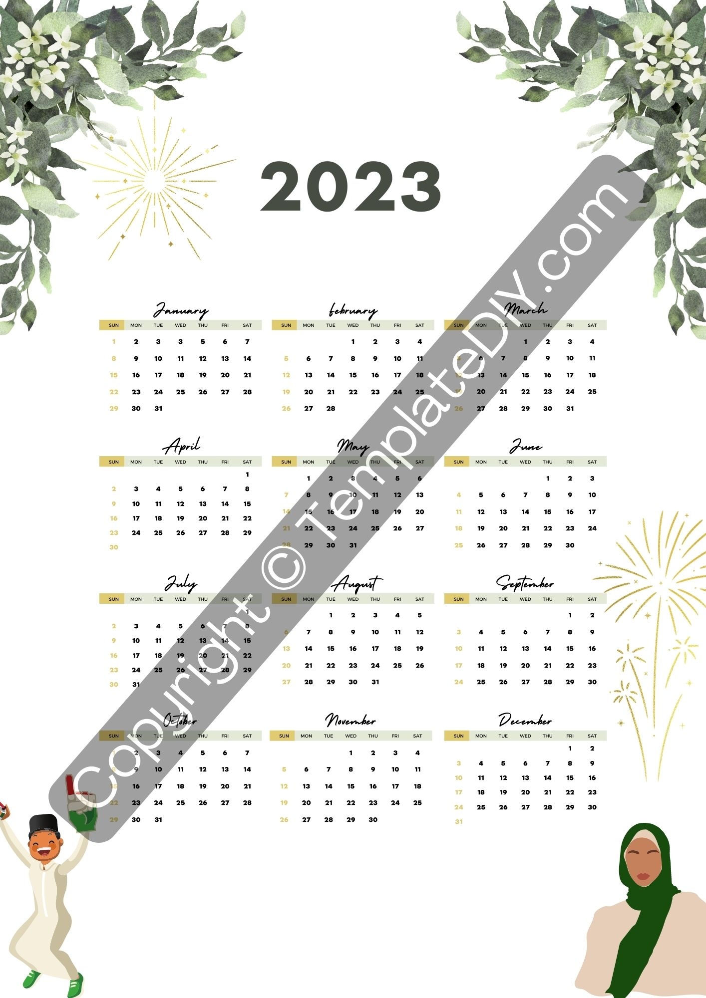 Iranian New Year Calendar Template Printable In PDF Word