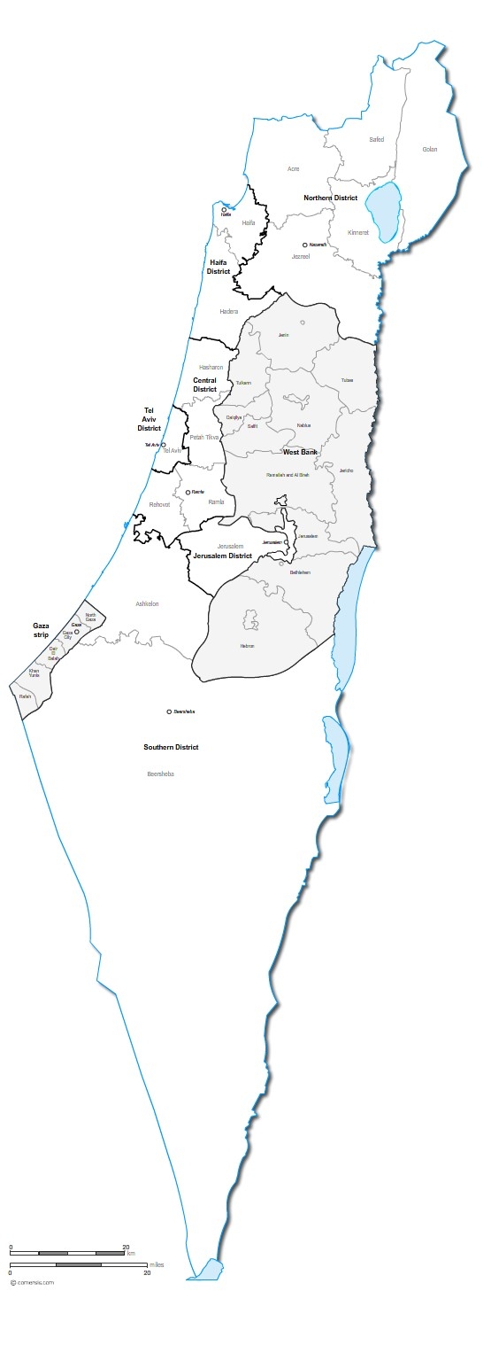 Israel Blank Maps Free Printable