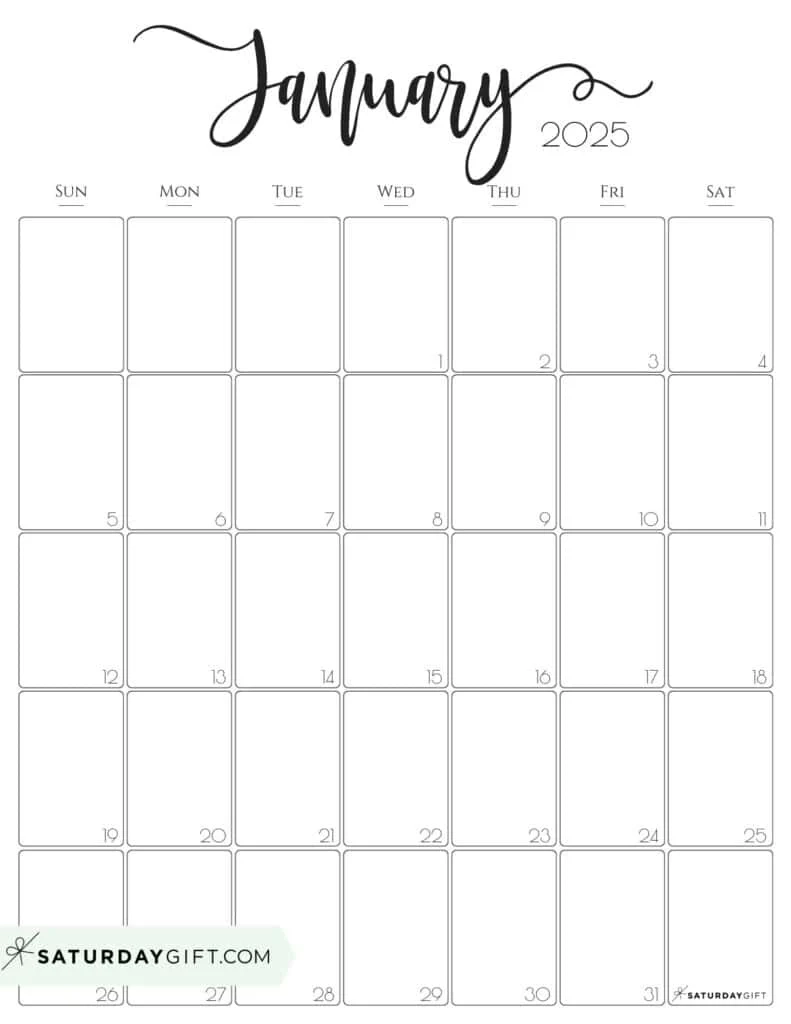 Free Blank Calendar Printable Potrait