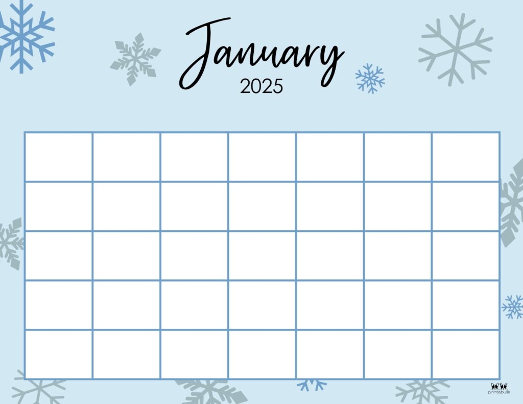 Printable Blank January Calendar